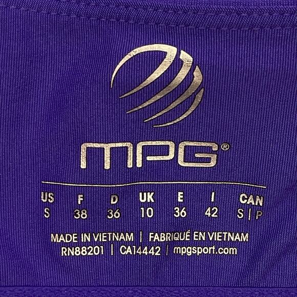 MPG Longline Light Support Halter Sports Bra Sz S Mondetta Purple Racerback - Picture 7 of 10